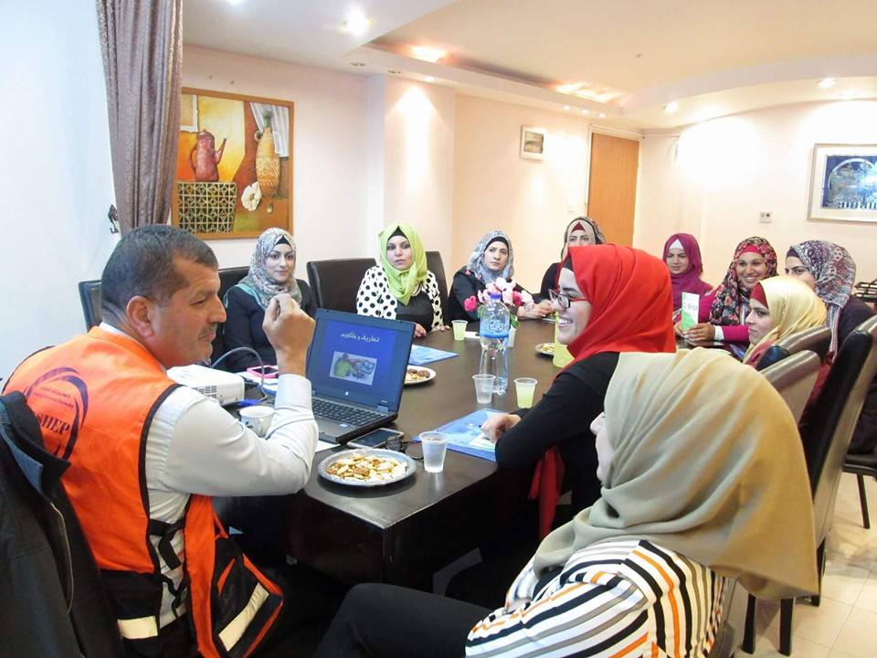  ADWAR in partnership with The Palestinian National Center of Occupational Safety, Health and Environmental Protection held up an awareness meeting about the safety and health mechanisms based in Gender