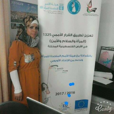  ADWAR bored of Director member Inas Abu Ramoz participating in the second training day entitled by United Nation security organisation resolution 1325