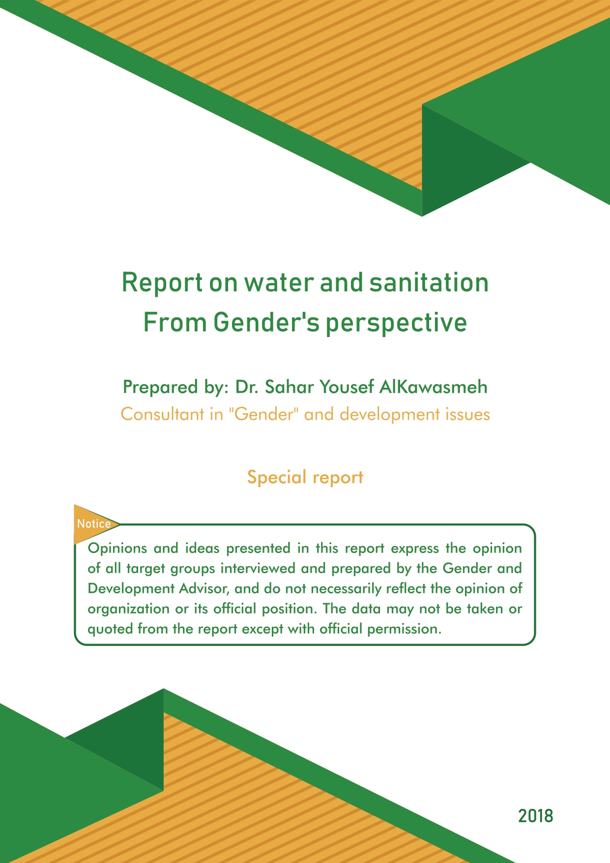  Report on water and sanitation from Gender perspective