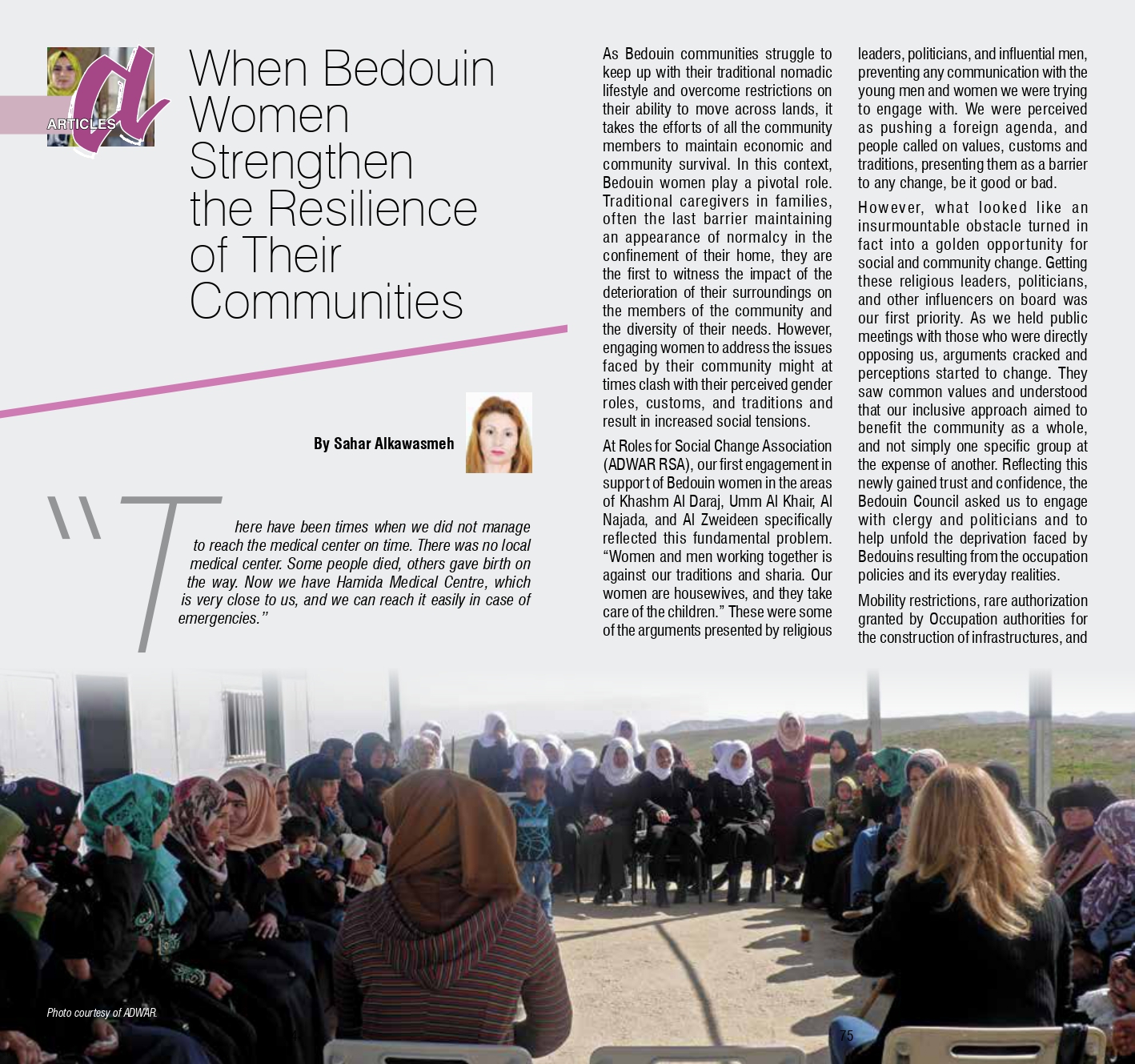 When Bedouin Women Strengthen the Resilience of Their Communities