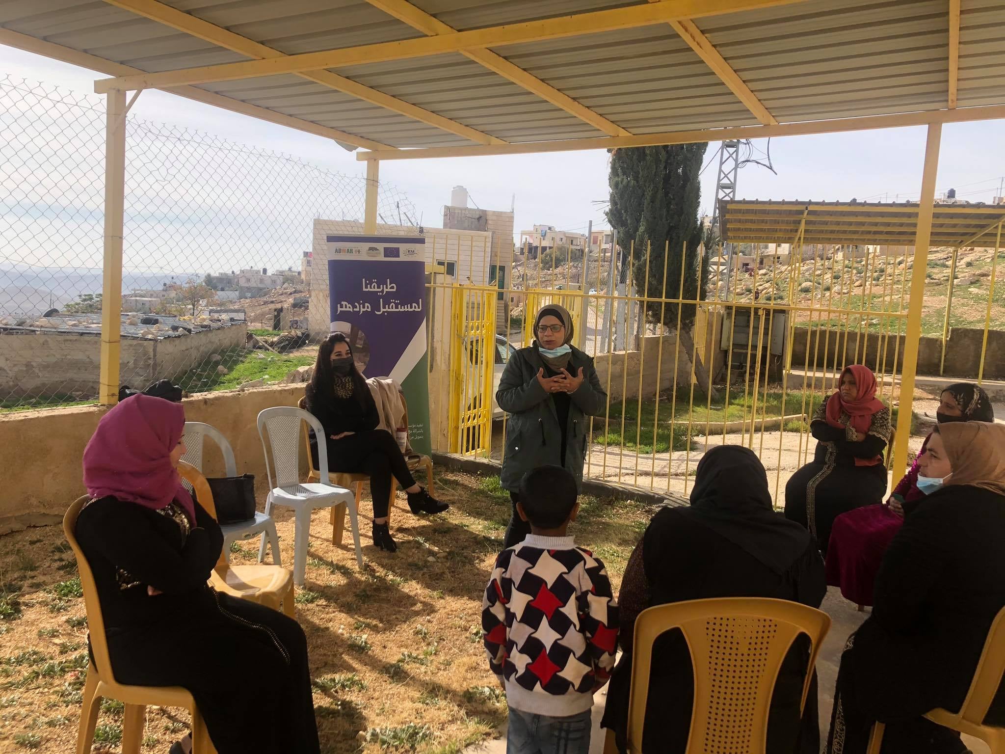 ADWAR Association launched the Dialogue meetings with local influence men today Tuesday 01/26/2021 in  Al Rashaida Bedouin community – Bethlehem, in cooperation with the Women Protection Committees