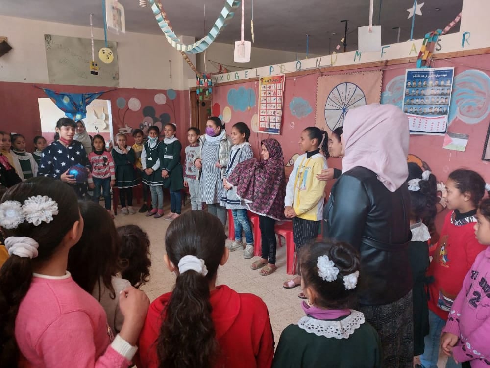  Psychological and social support meeting for girls in Al Sha`af in the Gaza Strip